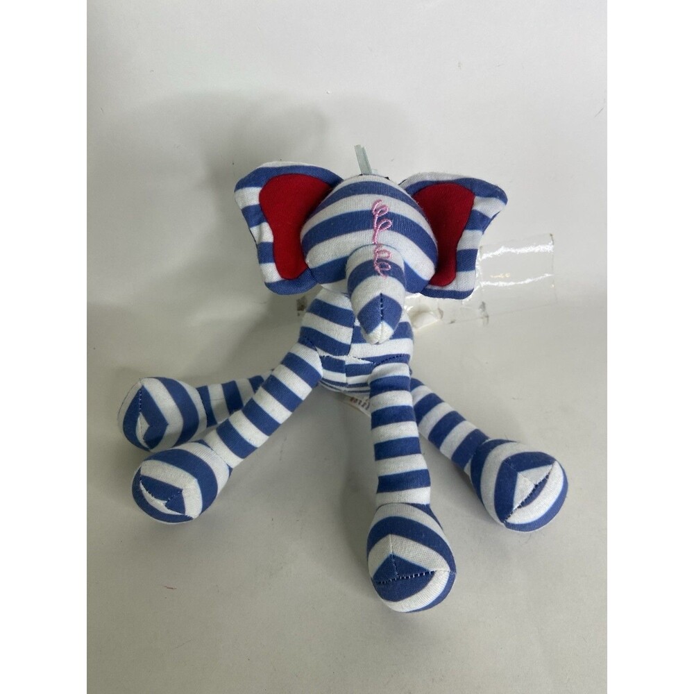 Plushland 2012 Elephant Striped Blue White Plush Stuffed Animal Toy